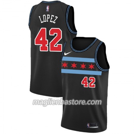 Maglia NBA Chicago Bulls Robin Lopez 42 2018-19 Nike City Edition Nero Swingman - Uomo